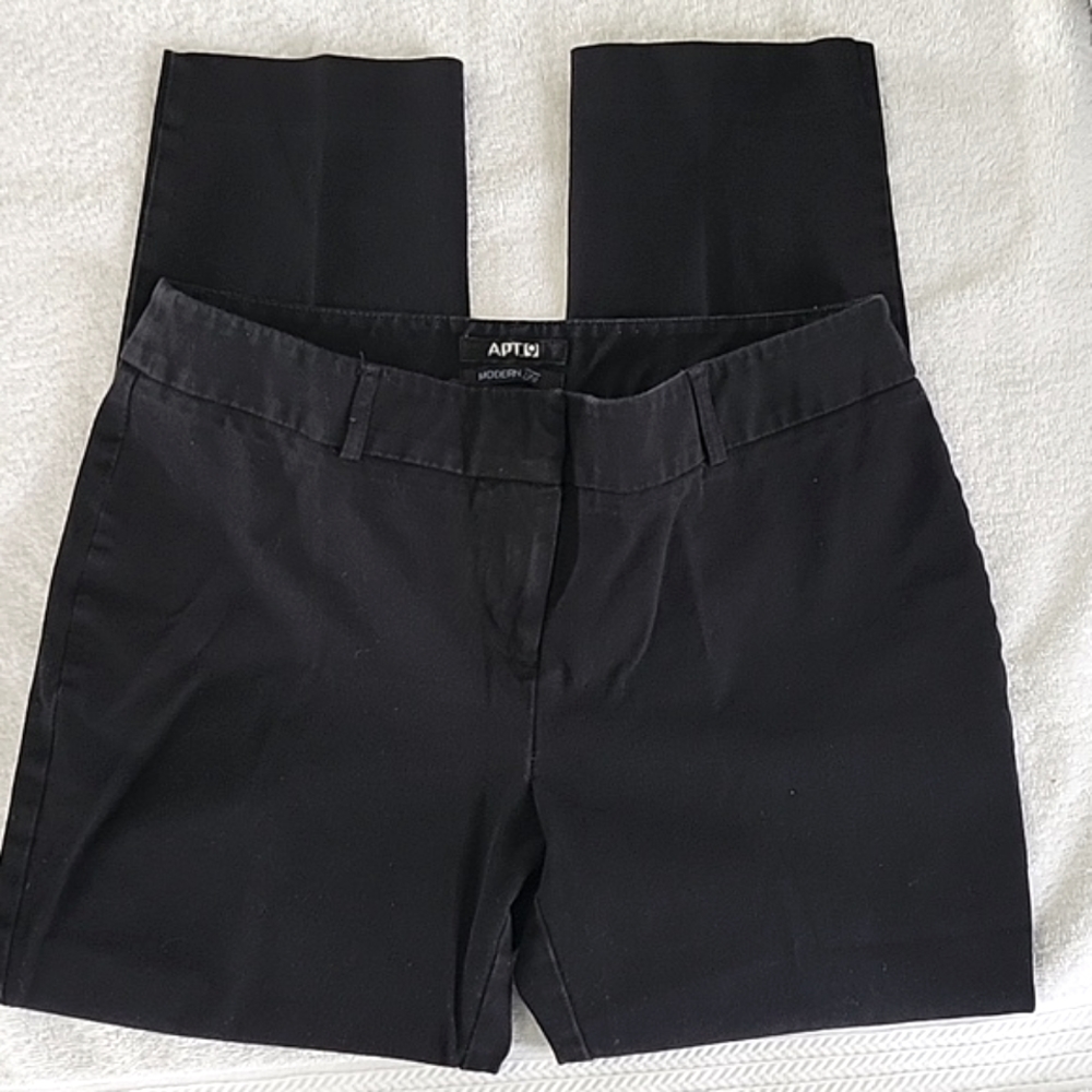 APT 9 Modern Fit Women's 94%Cotton 6%Spandex Black Pants. Sz.8P Good Condition.